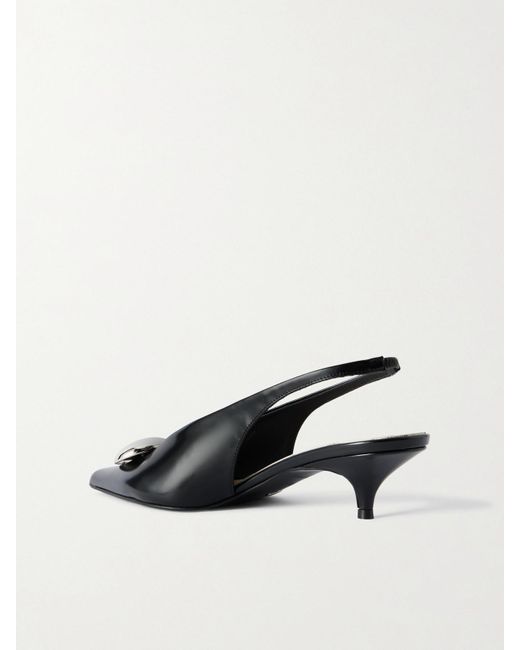 Proenza Schouler Natural Dome Slingback-Pumps Aus Leder Mit Verzierung