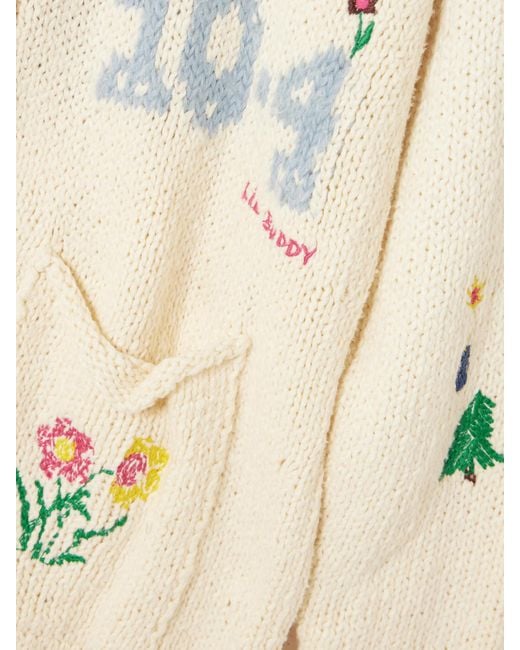 Mother Natural The Long Drop Embroidered Cotton And Alpaca-Blend Cardigan