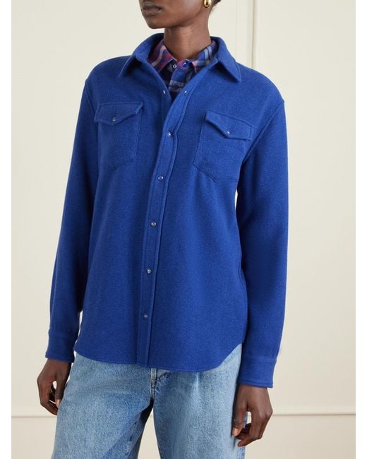 God's True Cashmere Blue Cashmere Shirt