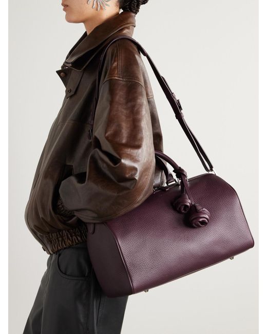Magda Butrym Purple Varsovia Embellished Textured-Leather Tote Bag