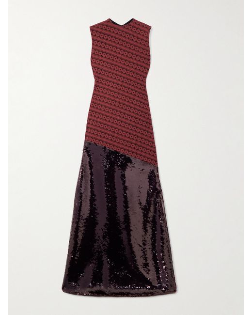 ‎Dima Ayad Purple Sequined Lace Gown