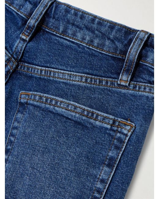 FRAME Blue The Wide Hoch Sitzende Jeans Mit Weitem Bein