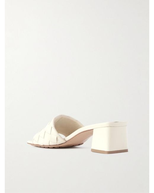 Bottega Veneta Natural Riva Intrecciato Leather Mules