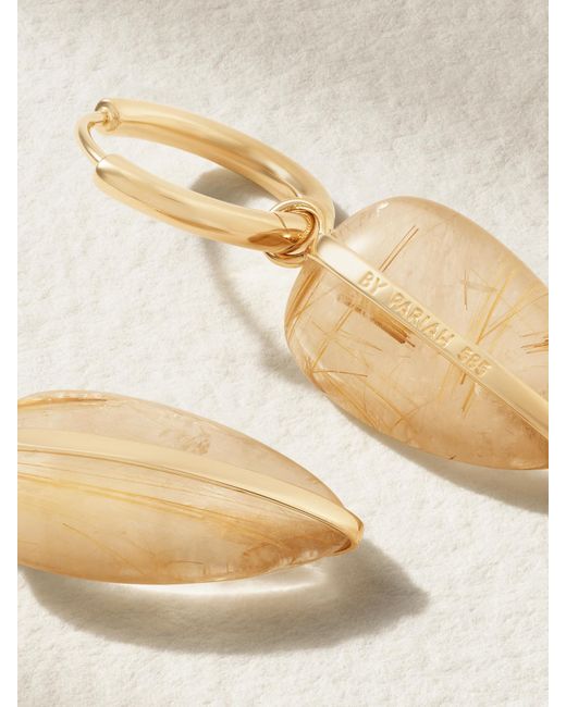 Boucles D'Oreilles En Or 14 Carats (585/1000) Recyclé Et Quartz Pebble BY PARIAH en coloris Natural