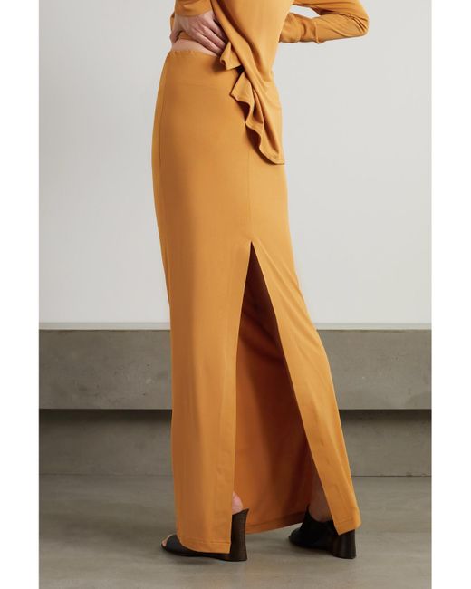 Buckled Cutout Jersey Maxi Skirt Christopher Esber en coloris Orange