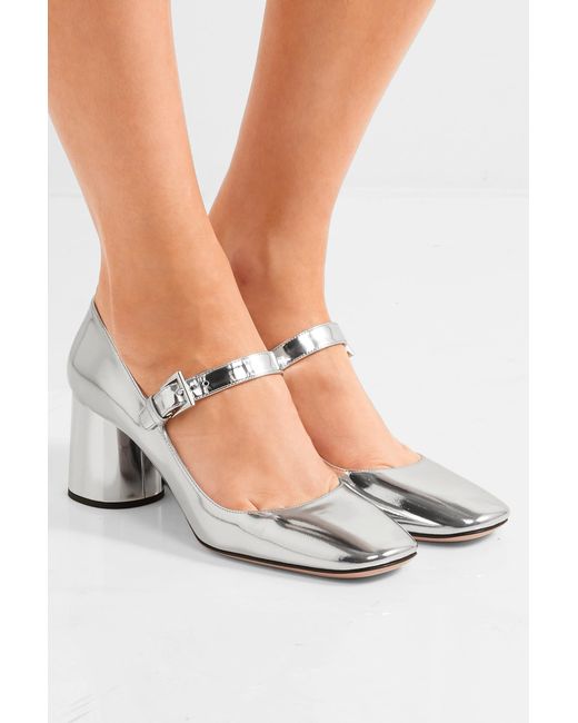 Metallic mary top jane heels