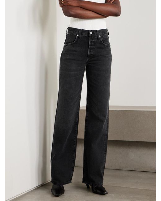 Citizens of Humanity Black Annina High-Rise Wide-Leg Jeans