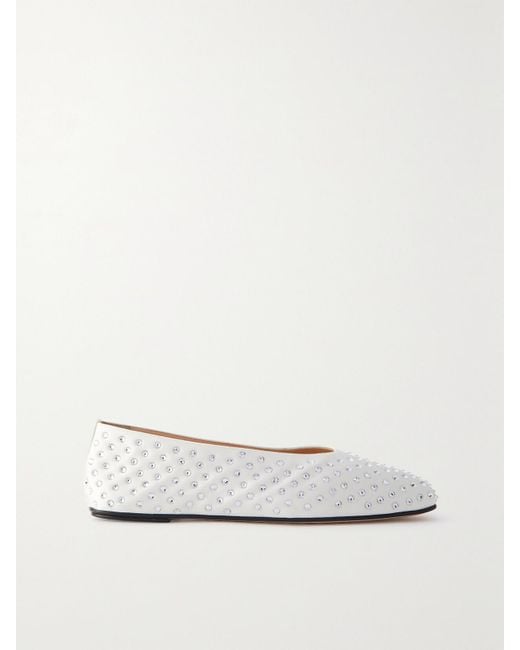 Magda Butrym Natural Ballerinas Aus Satin Mit Kristallen