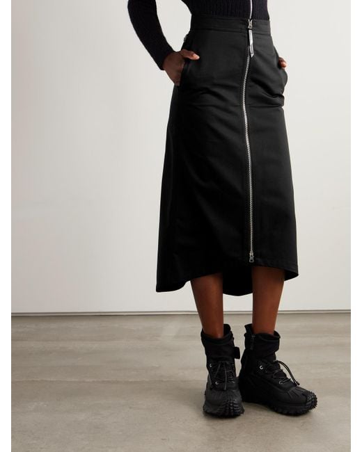 Moncler Genius Black Edward Enninful Cotton-Twill Midi Skirt