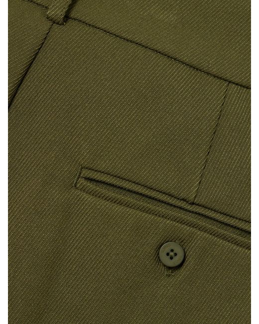 Staud Green Prince Twill Wide-Leg Pants
