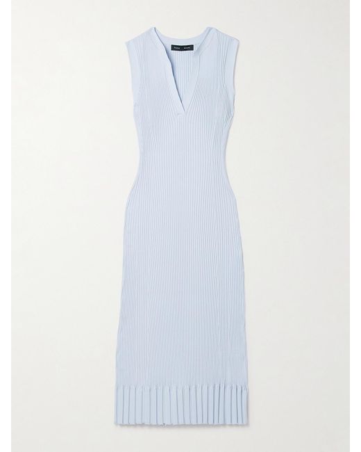 Proenza Schouler White Tatum Ribbed-Knit Midi Dress
