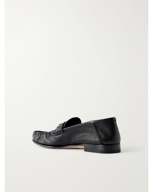 Tom Ford Black Embellished Leather Loafers