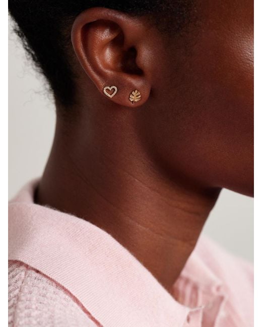 Sydney Evan White Open Heart Small 14-Karat Diamond Single Earring