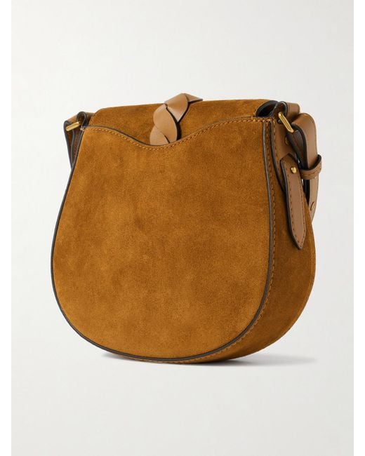 Isabel Marant Brown Altay Small Leather-Trimmed Suede Shoulder Bag