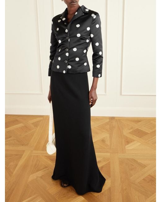 BERNADETTE Black Elle Polka Dot Duchesse-Satin Jacket