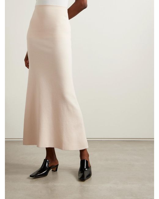 FFORME White Robyn Wool-Blend Maxi Skirt