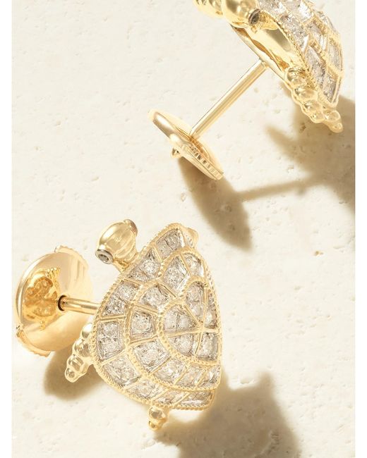 Yvonne Léon Natural Tortue Coeur 9-Karat Diamond Earrings