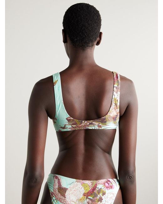 Skims Multicolor Roberto Cavalli Signature Swim Plunge Triangle Top