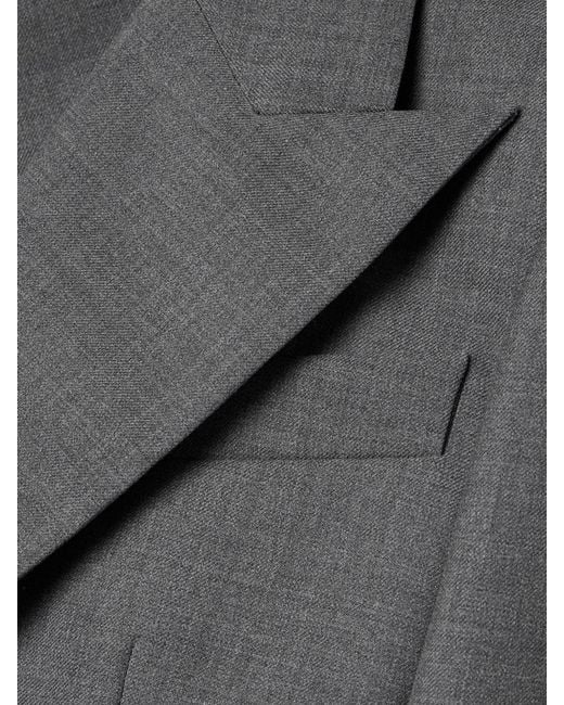 Givenchy Gray Double-Breasted Wool-Twill Blazer