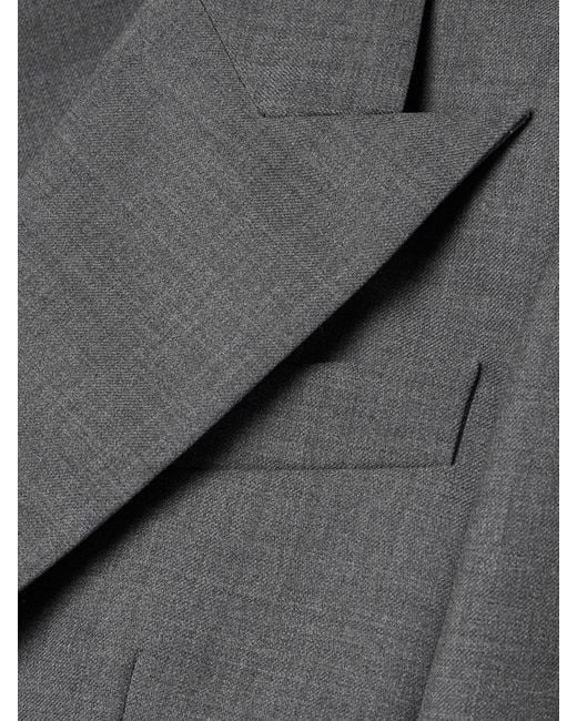 Givenchy Gray Double-Breasted Wool-Twill Blazer