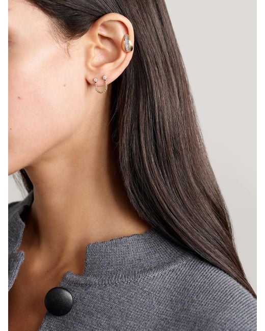 STONE AND STRAND Natural Block Chain 14-Karat Diamond Single Earring