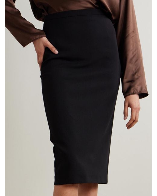 Jupe Midi En Laine Mélangée Max Mara en coloris Black