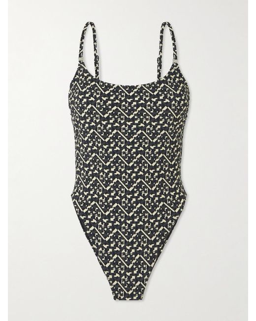 Tory Burch White Printed Underwired Swimsuit