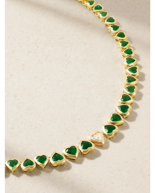 SHAY Natural 18-Karat, Emerald And Diamond Necklace