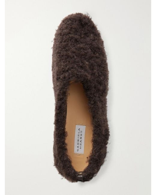 Gabriela Hearst Brown Emperor Leather-Trimmed Plush Ballet Flats