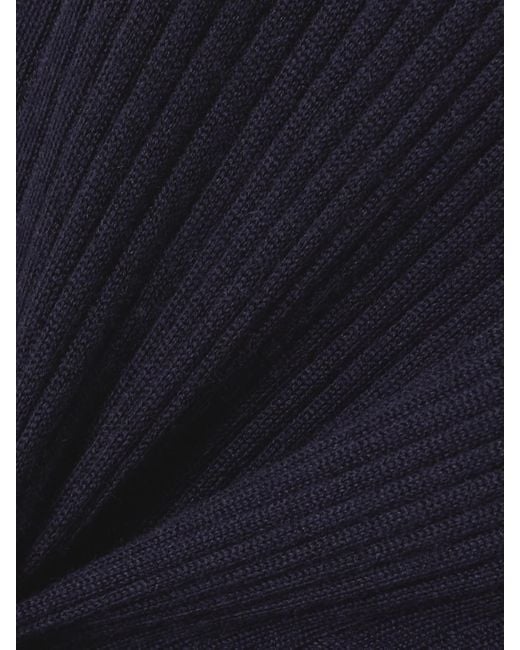 Sa Su Phi Blue Ribbed-Knit Cashmere And Silk-Blend Sweater