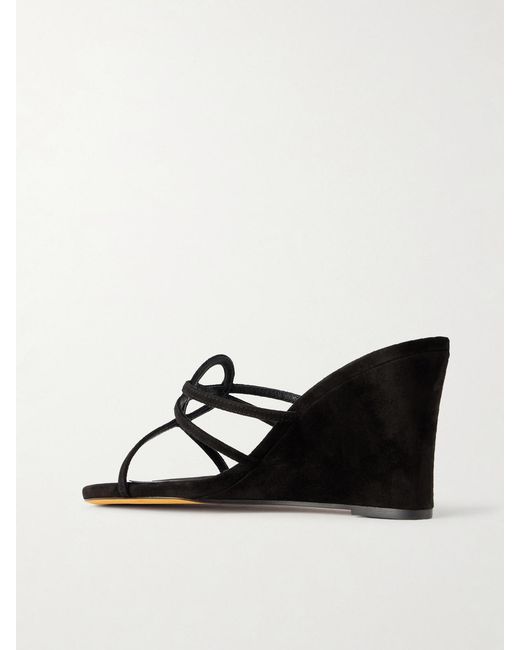 Maryam Nassir Zadeh Black 70 Opera Suede Wedge Sandals
