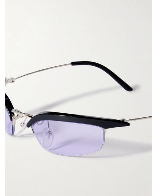 Prada Metallic D-Frame Acetate And-Tone Sunglasses