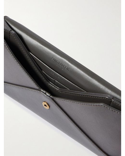 Saint Laurent Gray Leather Wallet