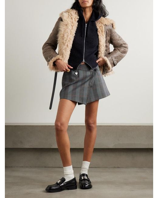 Acne Brown Distressed Shearling Jacket