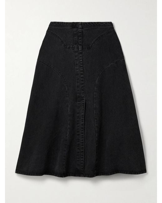 Jupe Midi En Jean Cornella Sea en coloris Black
