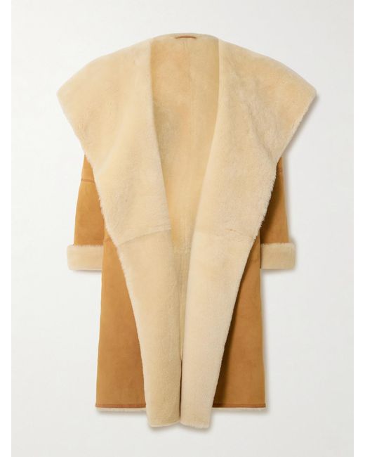 Totême Natural Draped Shearling Coat