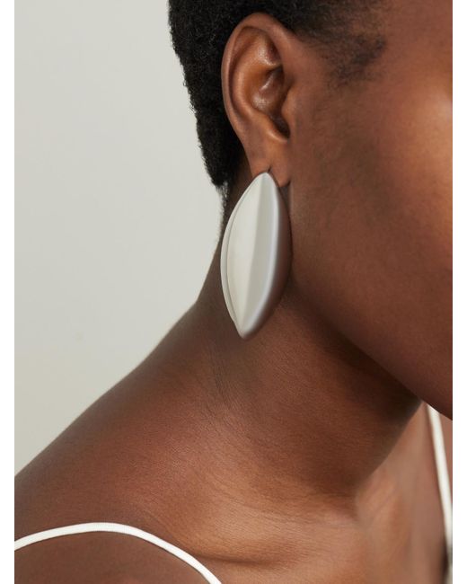 Jennifer Fisher White Puffy Dagger-Plated Earrings