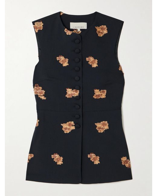 LIBEROWE Blue Vania Fil Coupé Wool-Blend Vest