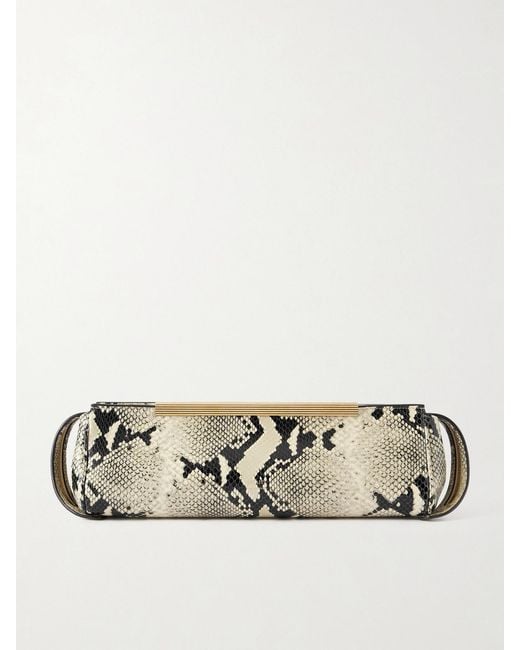 Khaite Natural Donna Snake-Effect Leather Clutch