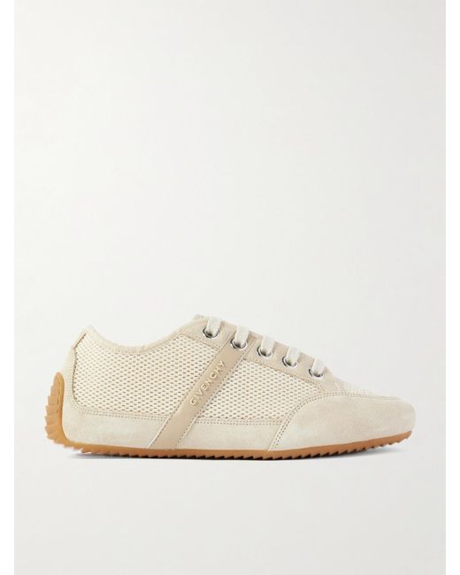 Givenchy White Sneakers Aus Mesh Mit Leder- Und Velourslederbesätzen