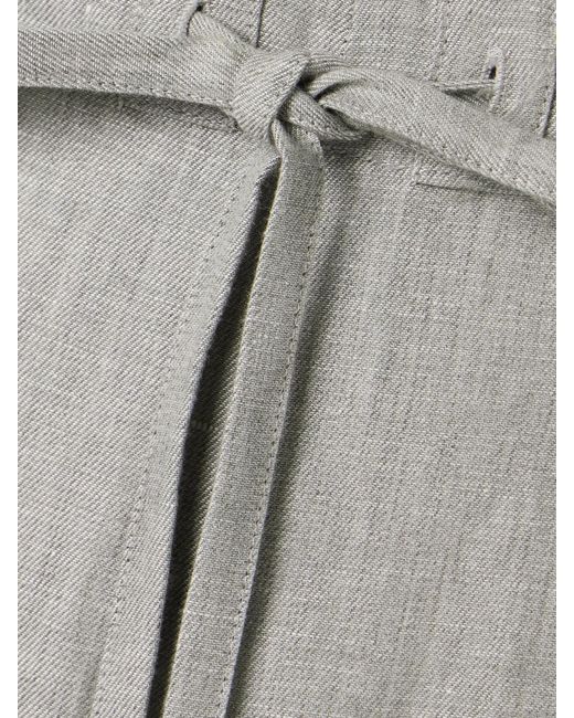 Maria McManus Gray Linen, Cotton And Wool-Blend Twill Pants