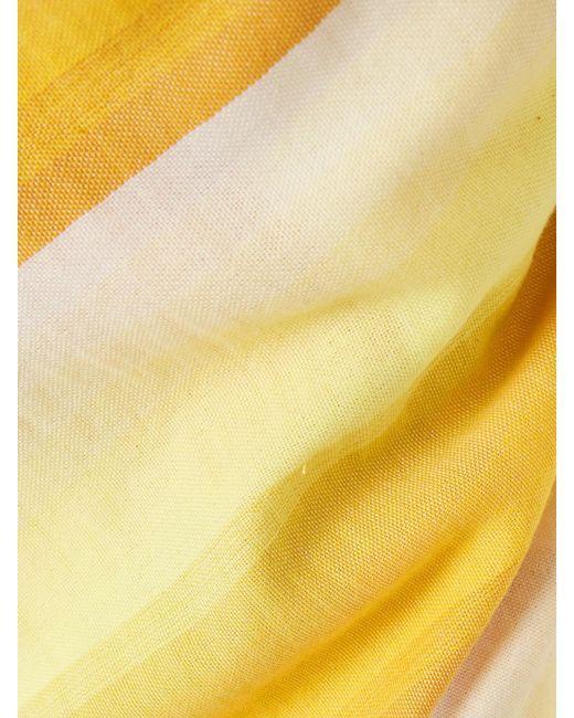 Marrakshi Life Yellow Triangle Strapless Striped Cotton-Blend Top
