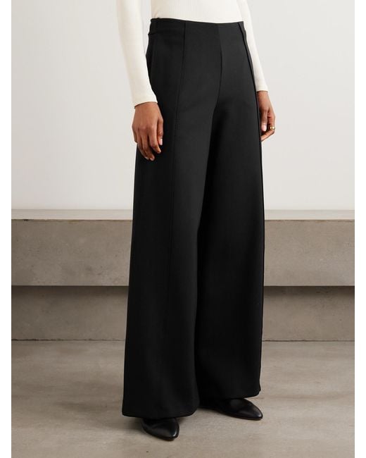 Max Mara Black Nigella Stretch-Jersey Wide-Leg Pants