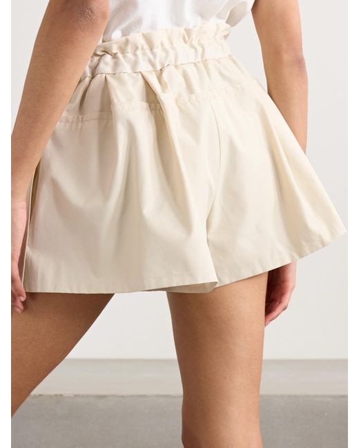 Moncler Natural Shorts Aus Shell Aus Einer Baumwollmischung Mit Canvas-Besatz