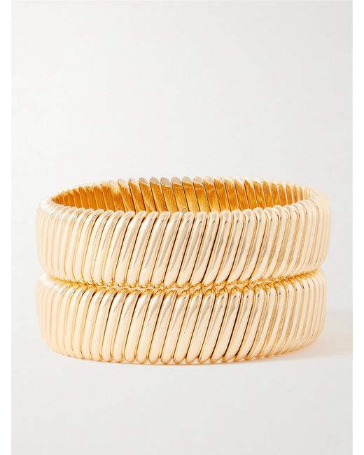 Roxanne Assoulin Metallic Rolling Set Of Two-Tone Bracelets