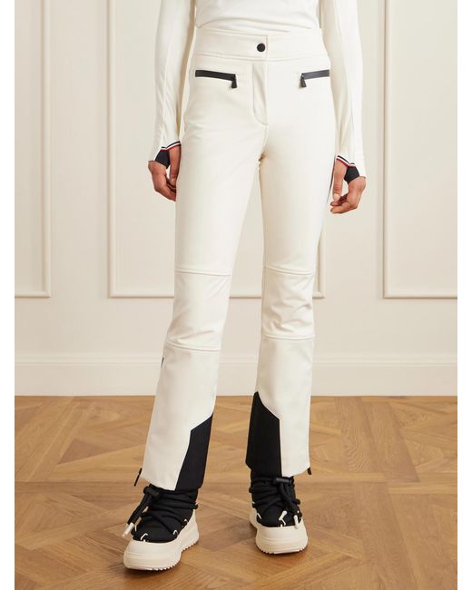 Moncler White Paneled Bootcut Ski Pants