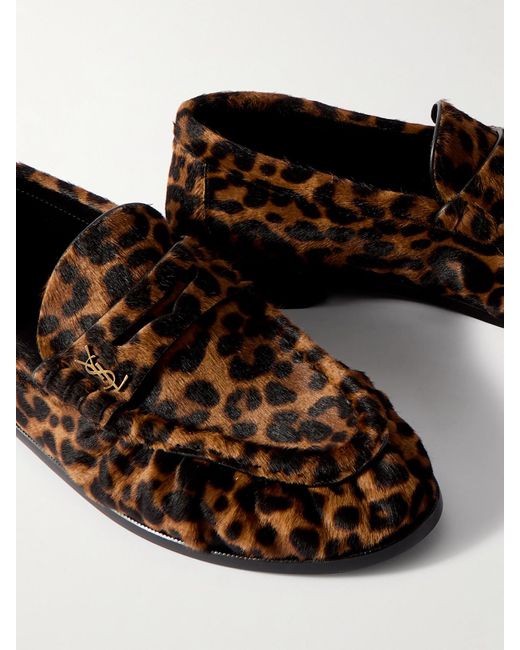 Fallon – Brown Loafers with Leopard Print