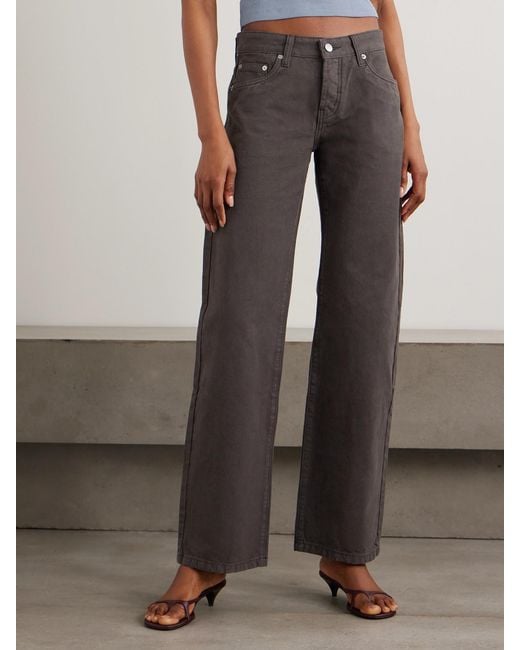 St. Agni Brown 90S Low-Rise Straight-Leg Cotton-Canvas Jeans