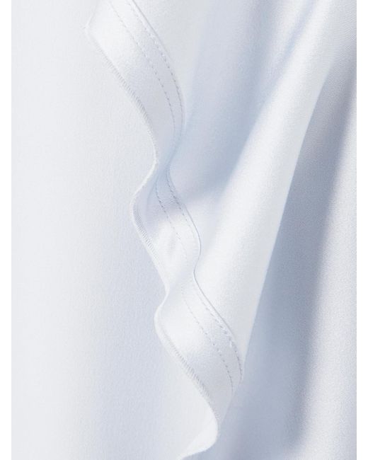 Robe Longue Dos Nu En Crêpe Satiné Et En Cady À Drapés Victoria Beckham en coloris White