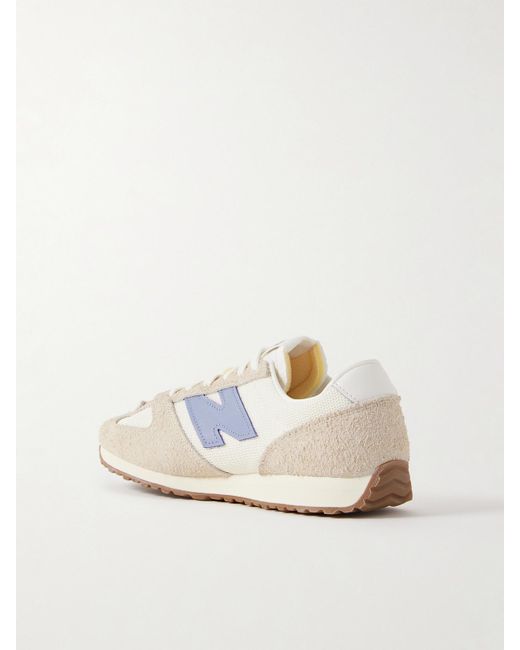 New Balance White 471 Leather And Shell-Trimmed Suede And Mesh Sneakers